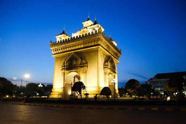 View of historical building at night