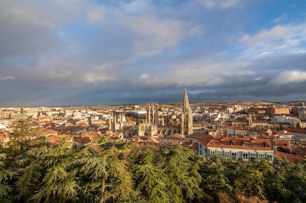 View of the historical center of the city Burgos from the viewpoint of the castle