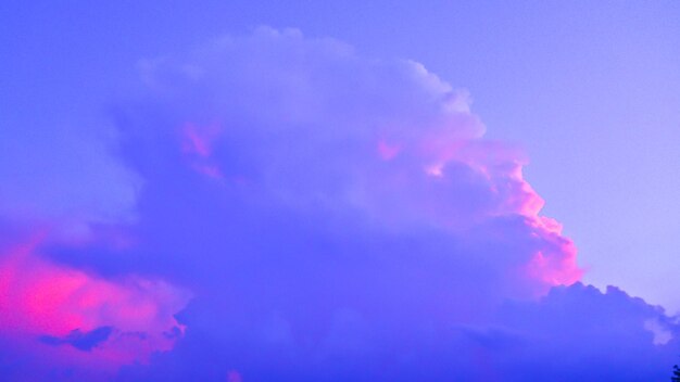 View of illuminated blue sky and clouds