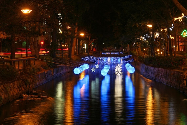 View of illuminated building at night