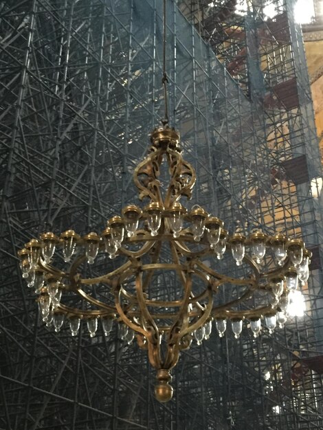 Photo view of illuminated chandelier