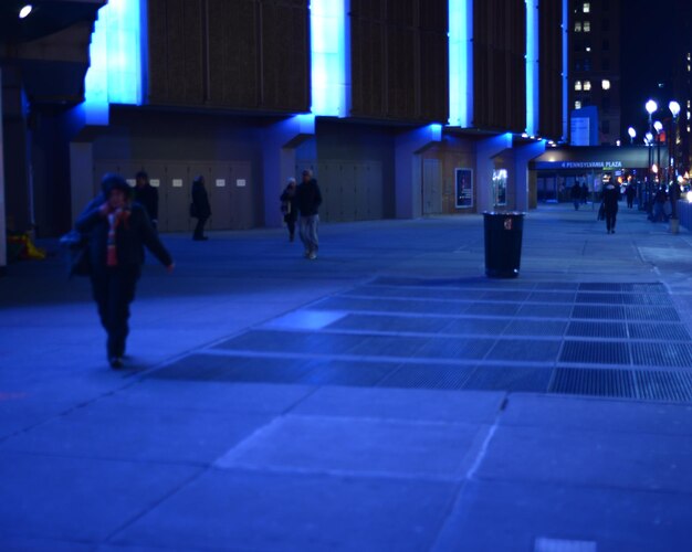 View of illuminated city at night