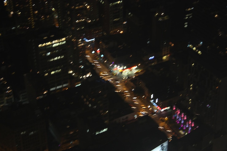 Photo 夜に照らされた街の景色