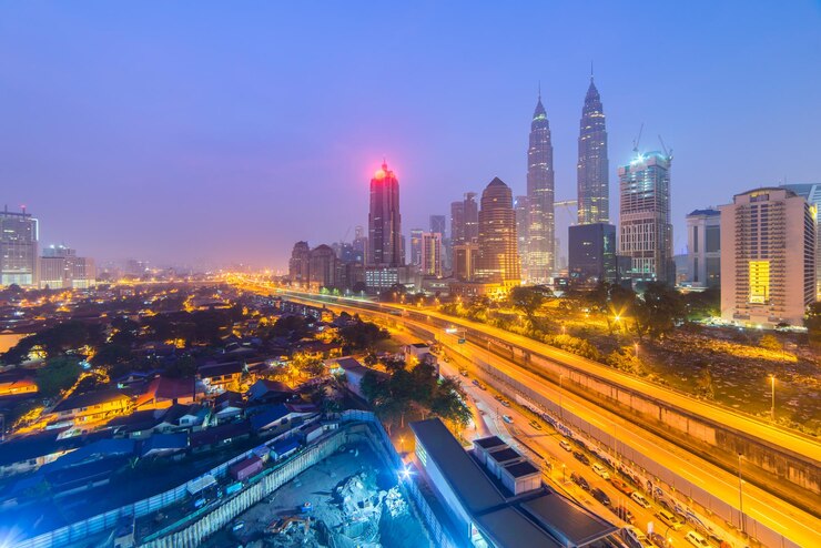Photo view of illuminated cityscape