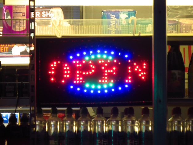 Photo view of illuminated lights at night