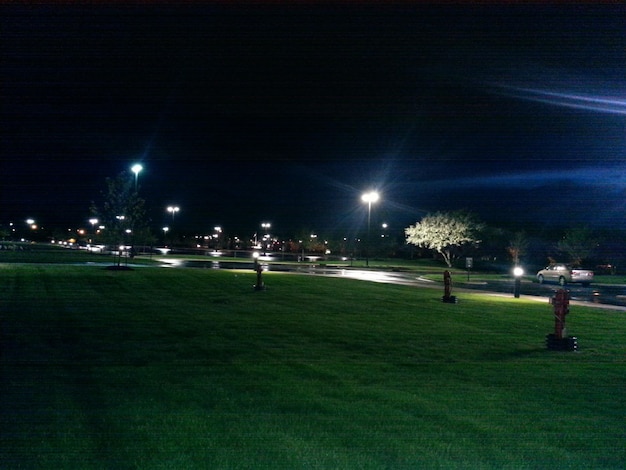 Foto vista della luce stradale illuminata di notte