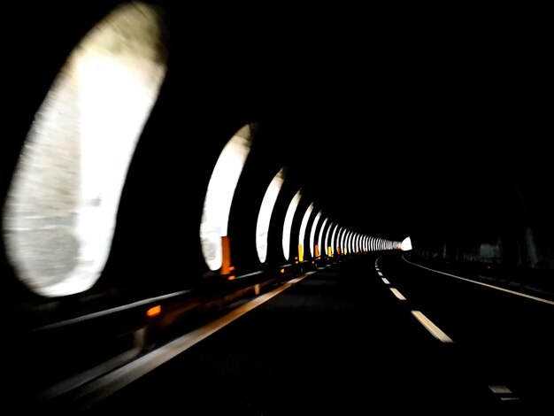 Photo view of illuminated tunnel