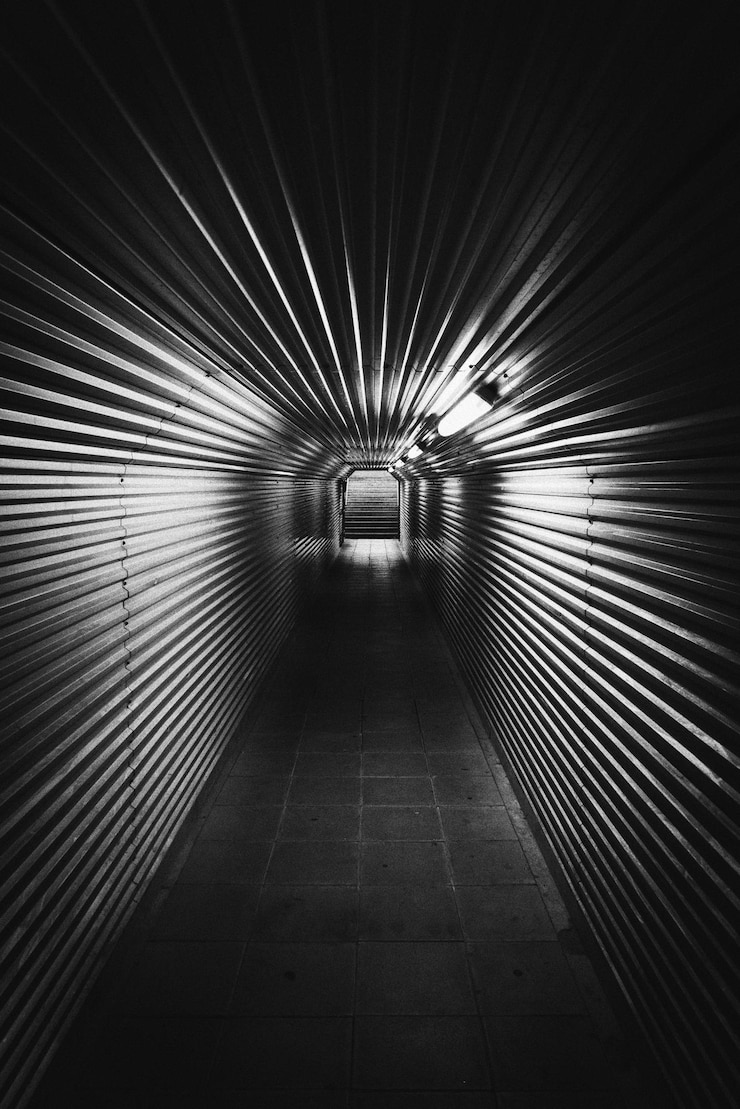 Photo view of illuminated tunnel
