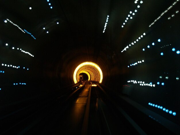 Photo view of illuminated tunnel