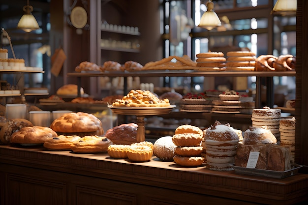 View of inside bakery store