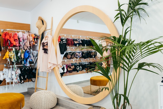 View of the interior of a lingerie store