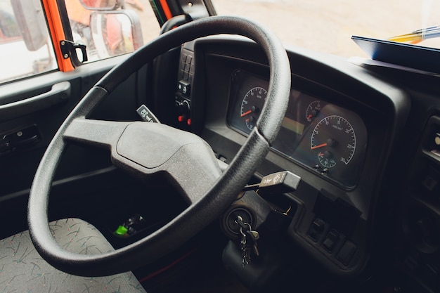 View of the interior of a Truck trash can.