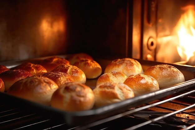 View into the oven on the baking tray professional advertising food photography ai generated