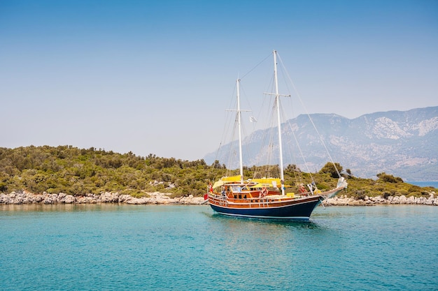 View of islands in Aegean Sea near Marmaris Turkey