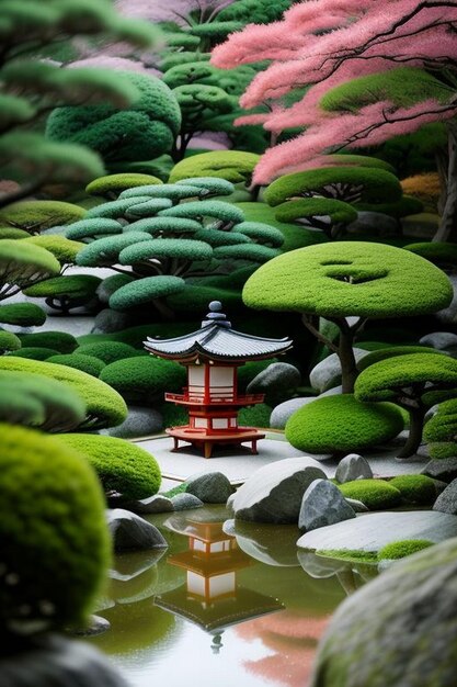 View Of Japanese Garden From The Porch