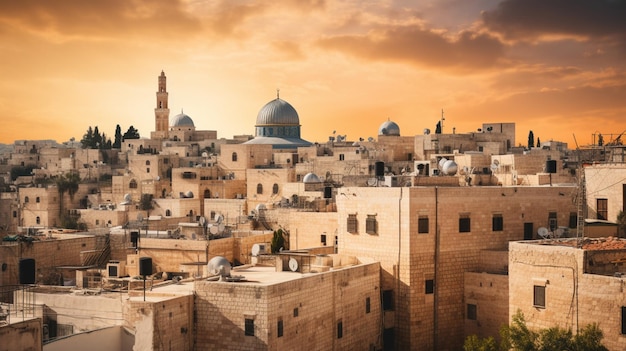 A view of jerusalem's old city from the mount of olives