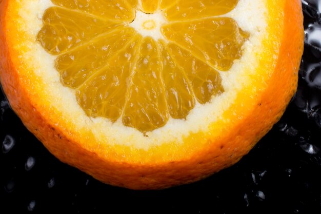 A view of a juicy ripe cut orange fruit