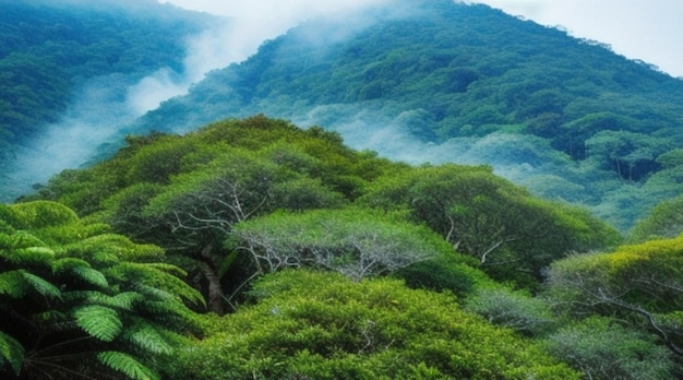 A view of the jungle from the top of the mountain