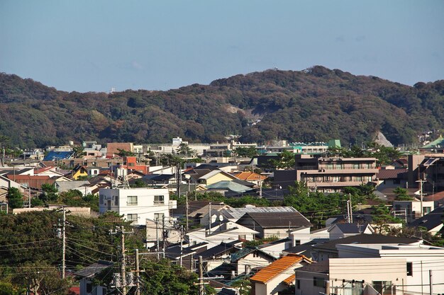 La vista della città di kamakura in giappone