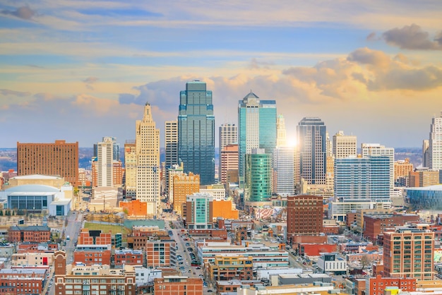 View of Kansas City skyline in Missouri United State