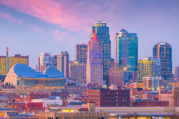 View of Kansas City skyline in Missouri, United State