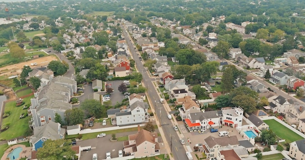 View of the Keyport town from a height against the bay NJ USA