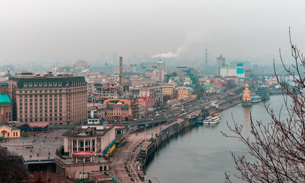 View On Kiev on cloudy day Kiev Ukraine