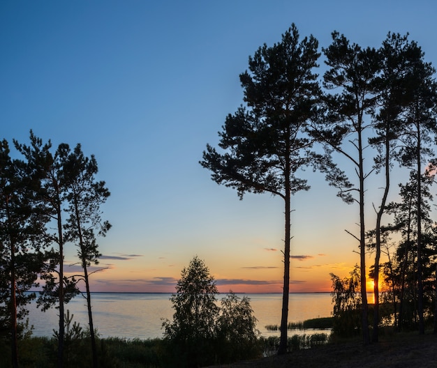 View of the Kiev Sea with gaining thunderclouds Ukraine