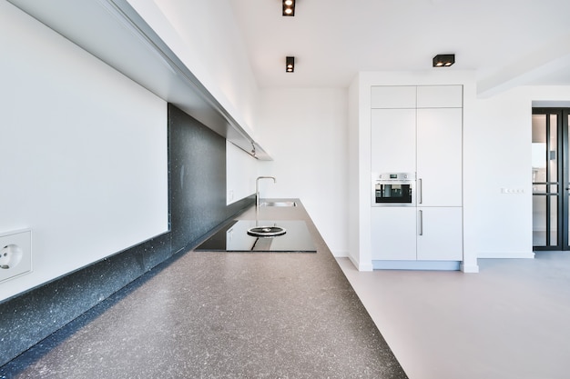 View of kitchen island