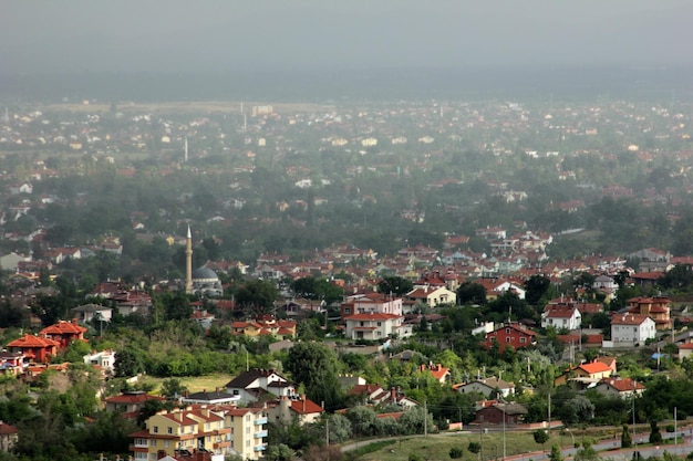 View of konya city from the hills