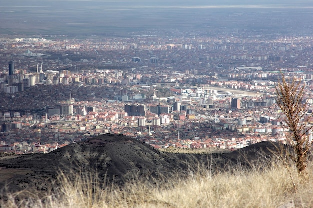 View of konya city from the hills