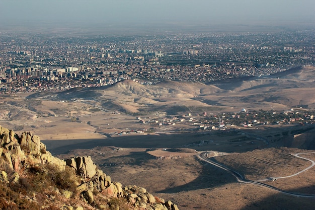 View of konya city from the hills