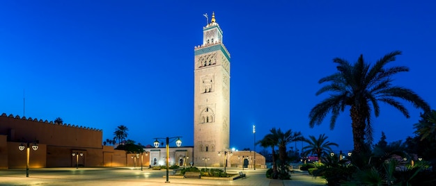 View of the Koutoubia Mosque in the morning Marrakech