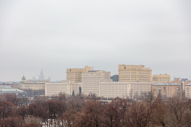 A view of the kremlin building from the park.