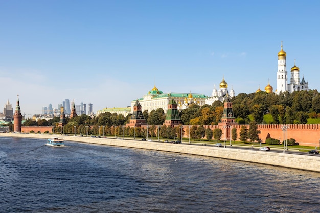 View of Kremlin embankment of Moskva River