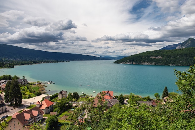 View of lake of Annecy, french Alps