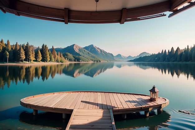 A view of a lake from a boat