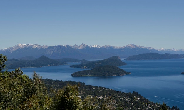 View of lake nahuel huapi near the city of bariloche