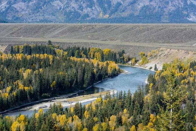 View of the landscape along the Snake Rive