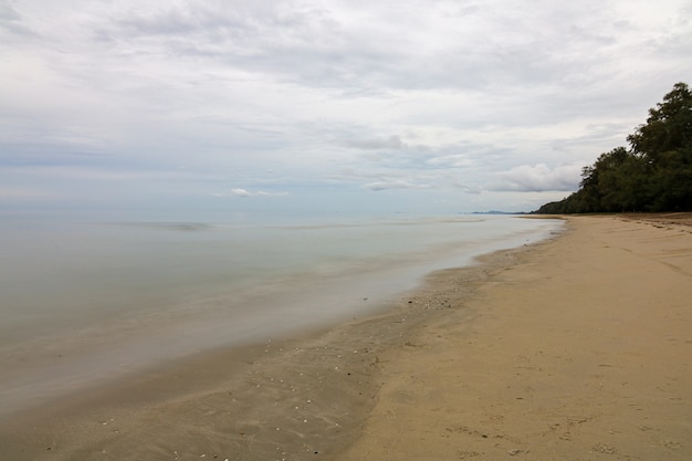 View of landscape sea and sand bay in island at thailand