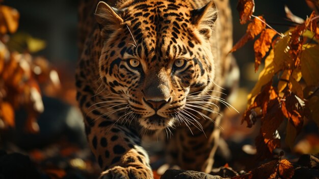 View of leopard animal in the wild