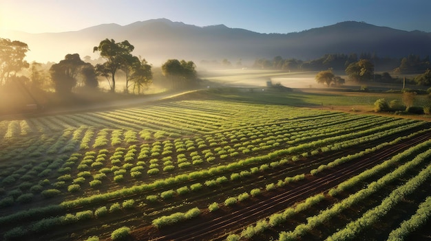 A view of a lettuce farm