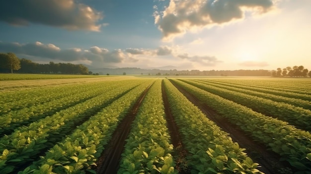 A view of a lettuce farm