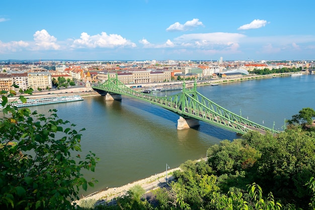 Вид на мост Свободы в Будапеште сверху