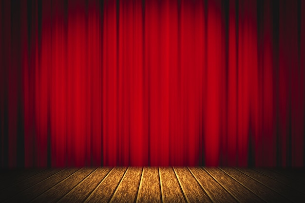 Photo view of light falling on red curtain