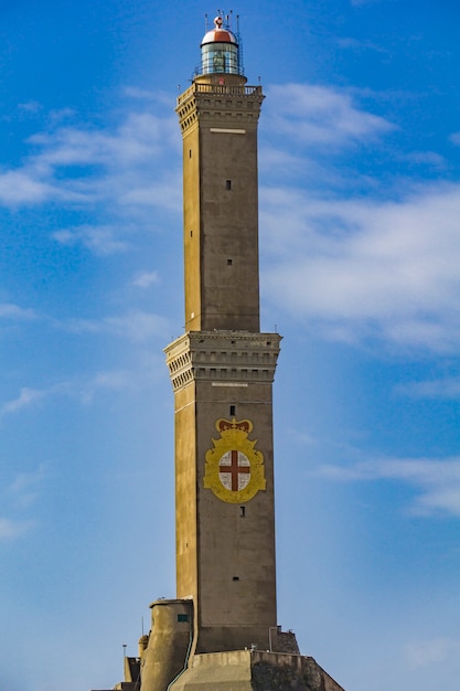 View at Lighthouse of Genoa in Italy