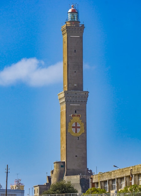 View at Lighthouse of Genoa in Italy