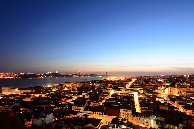 View of Lisbon at sunset.