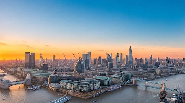 View of london city at sunset