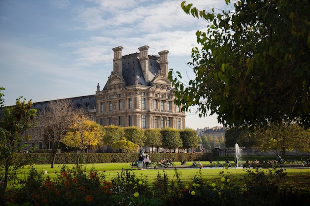 View of Louvre building in Louvre Museum.